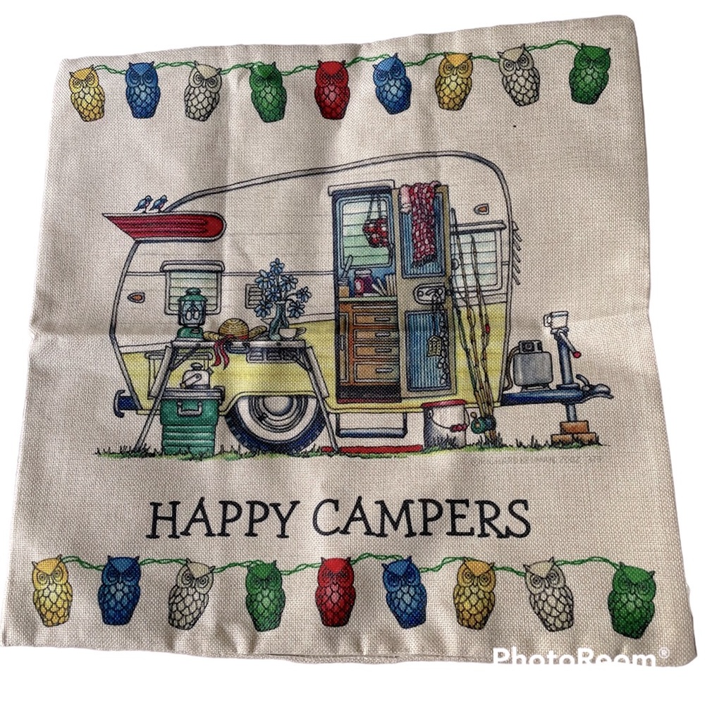 Happy Camper Pillow Case NEW